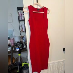 Cache Red Midi bandage Dress
